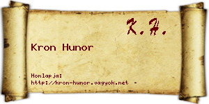 Kron Hunor névjegykártya